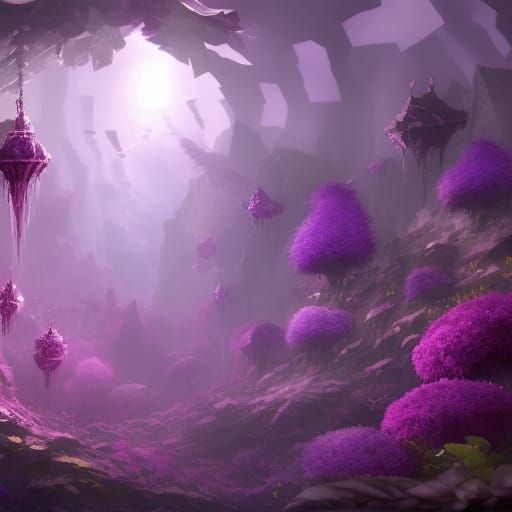 Middlemist Purple Flower Fantasy Concept Art