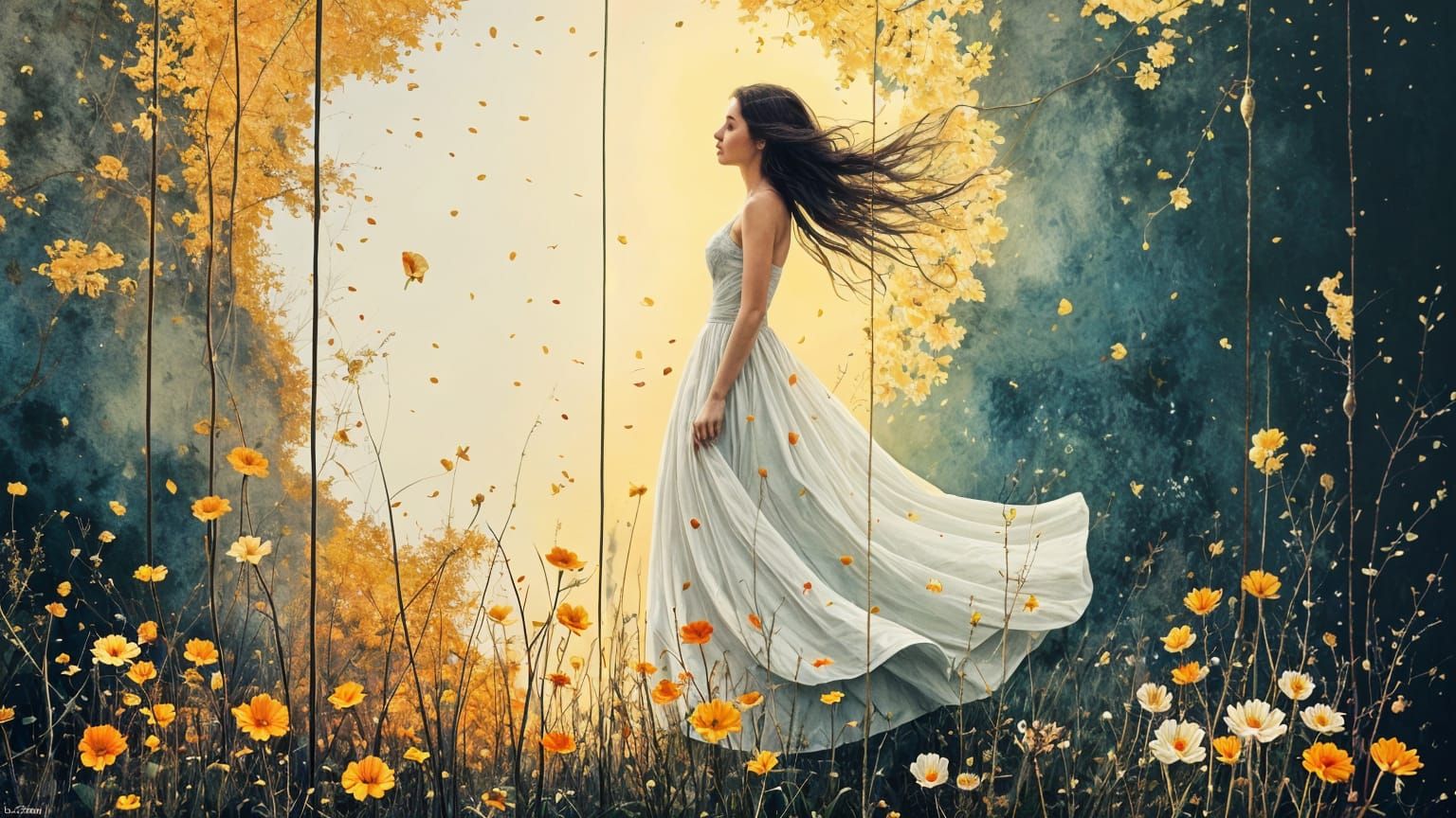 Whispers of the Wind, a Divine Dance of Sun, Moon, and Bloom...