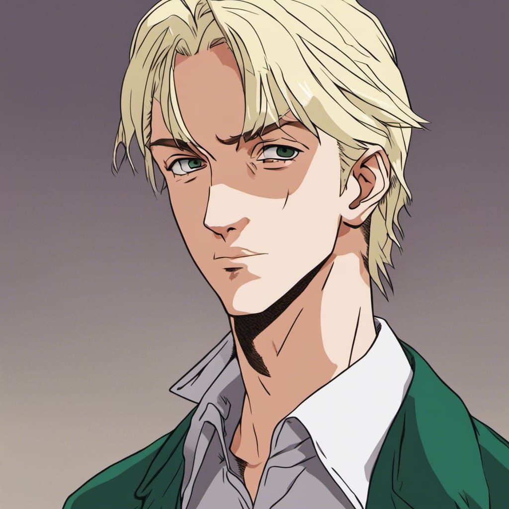 Draco Malfoy in 1980s Anime Style