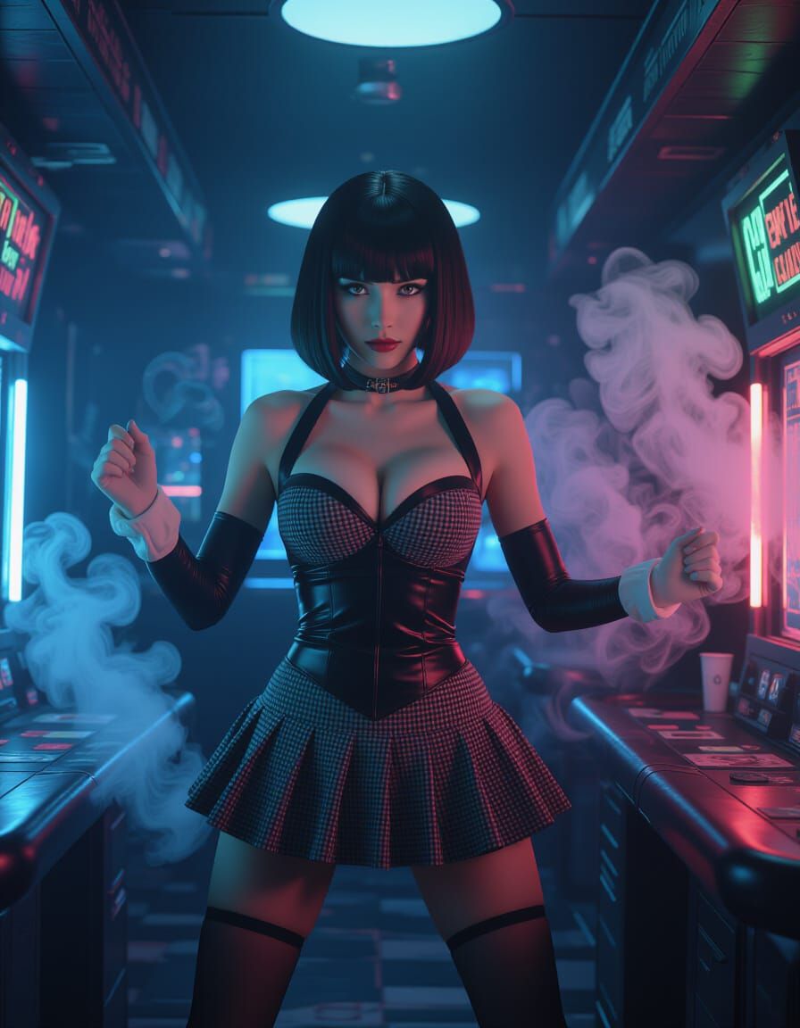 Cosplay in Cyberpunk Casino, Pixar Style