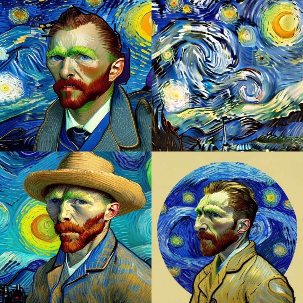 Starry Night Portrait in Van Gogh Style