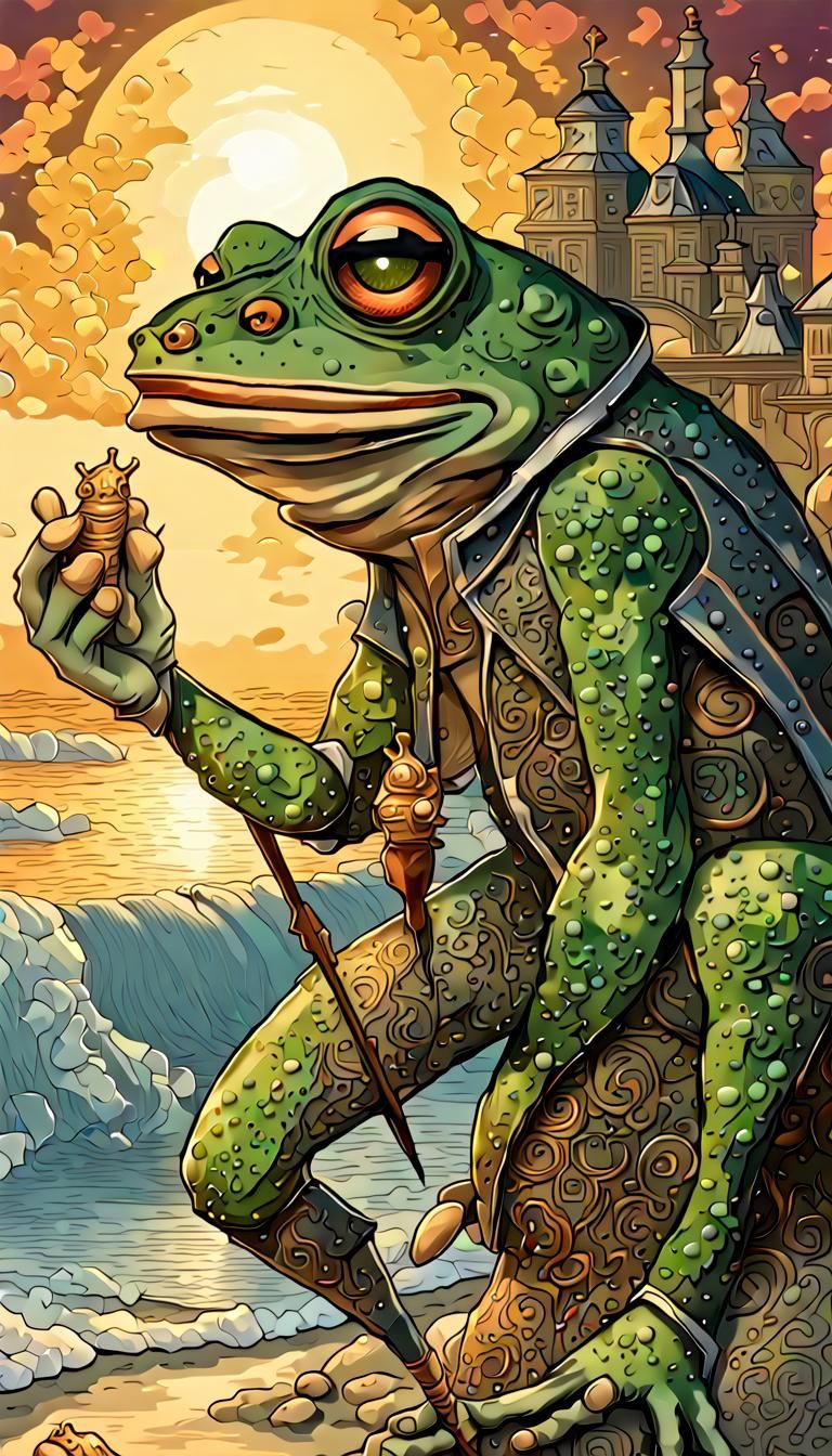 Sherlock Holmes Meets a Fish-Frog Creature on Beach