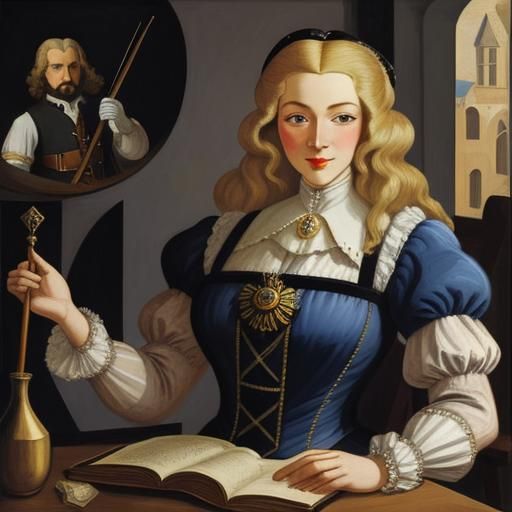 Milady de Winter in Abstract Cubism Style