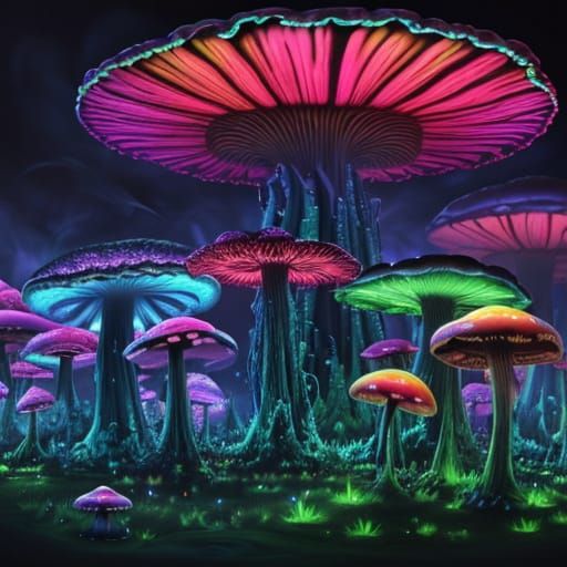 Psychedelic Cartoon Characters Smoking Cannabis: Trippy Fant...