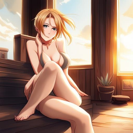 Anime Angel Girl Rear View