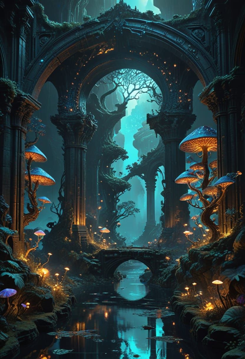 Surreal Bridge of Code and Nature