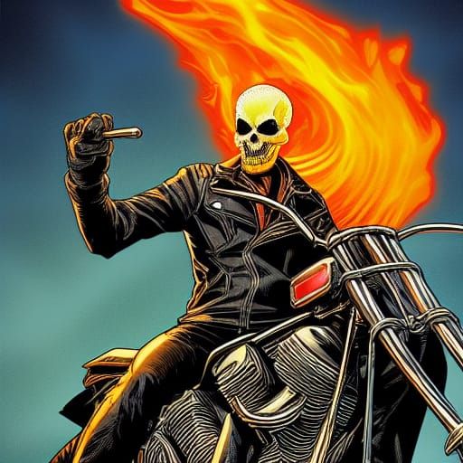 Ghost Rider Comic Book Art by Brooks & Mumford