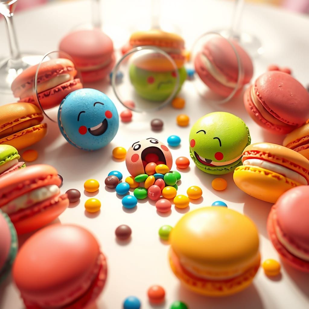 Whimsical Macaron Wonderland in Vibrant Colors