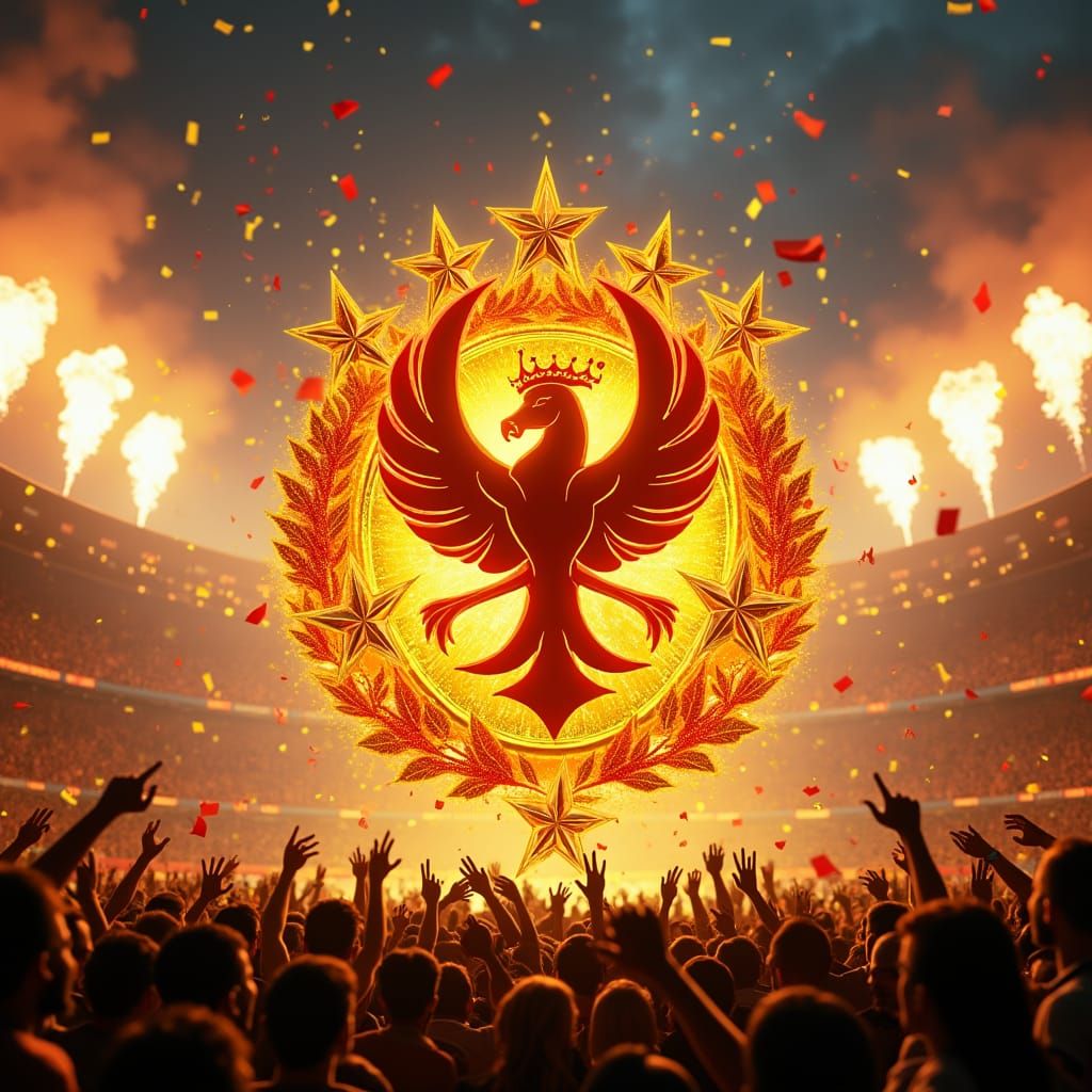 Goddess of Ice and Fire in Cinematic Stadium Scene