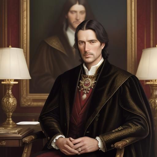 Tudor Lord Portrait in Oil Painting Style