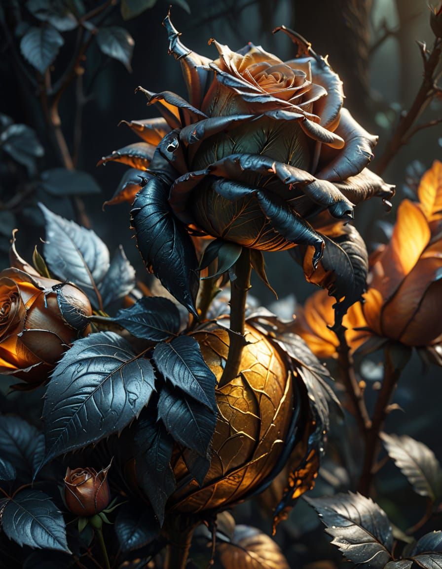 Majestic Dark Fantasy Figure Amidst Golden Hour Glow