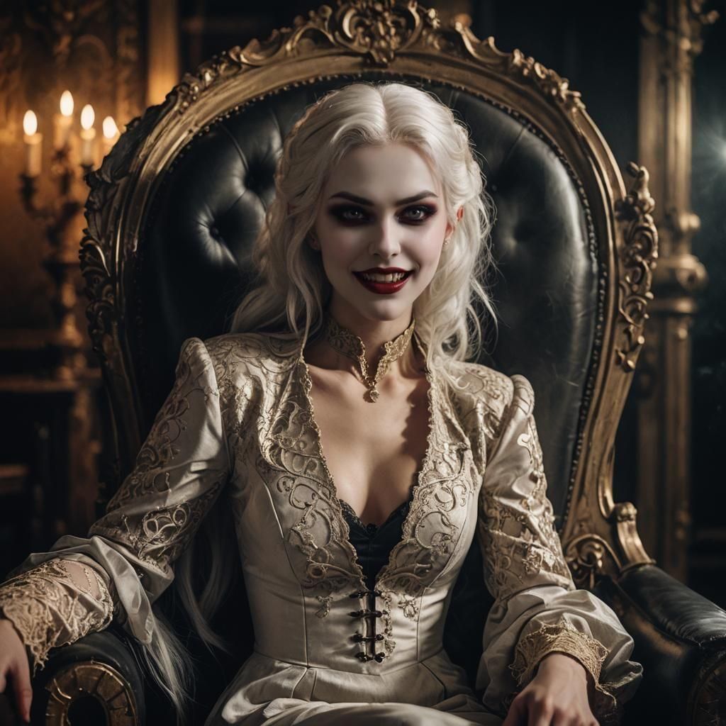 Charming Vampire Girl Portrait in Cinematic Style