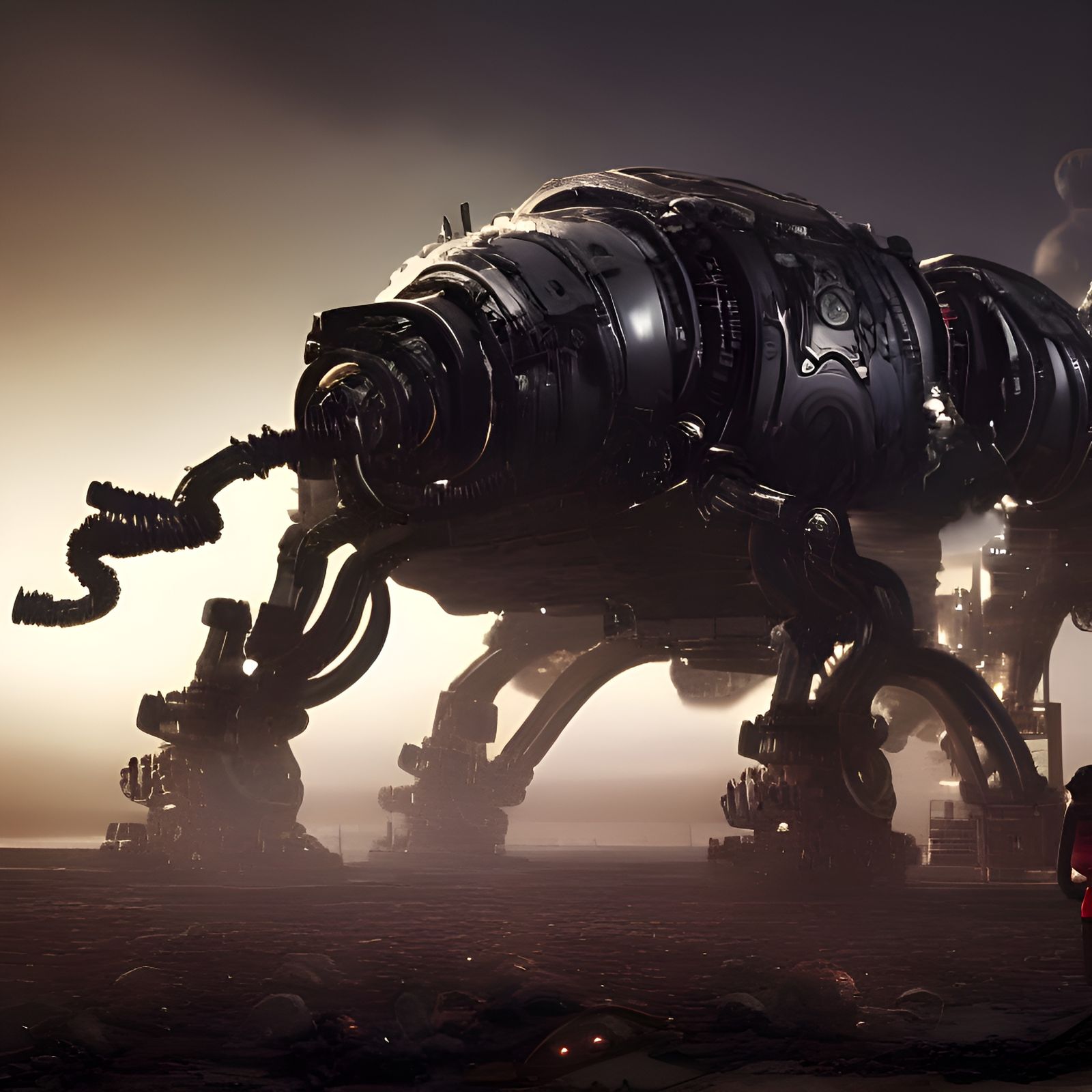 Detailed Fat Robot Dramatic Entrance with Pyrotechnics