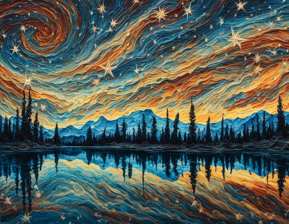 Starlit Lake in Photorealistic Detail