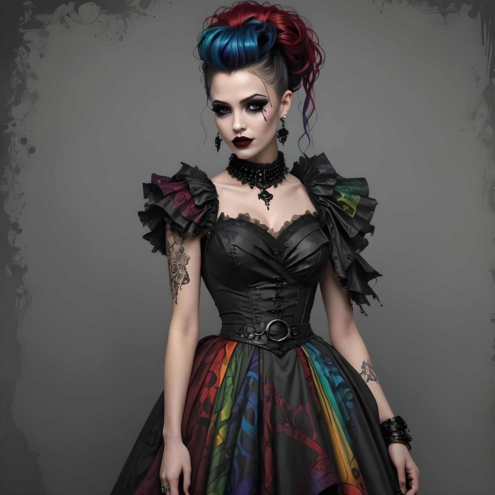 Nataliss Vantrova, on the red carpet at the goth gala