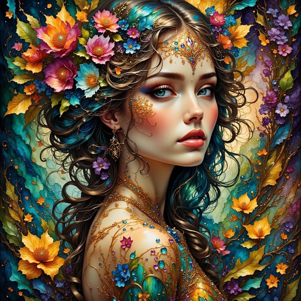 Feminine Power in Chaotic Ink Flux Style