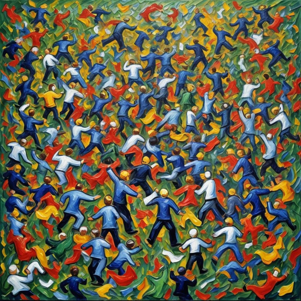 Good Versus Evil: An Expressionist Oil Painting