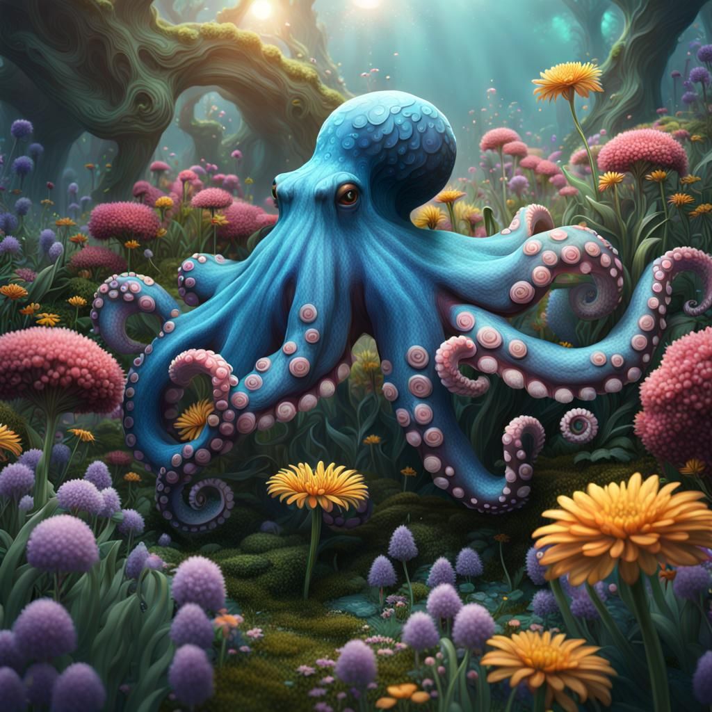 Octopus Gardener: A Fantastical Digital Painting