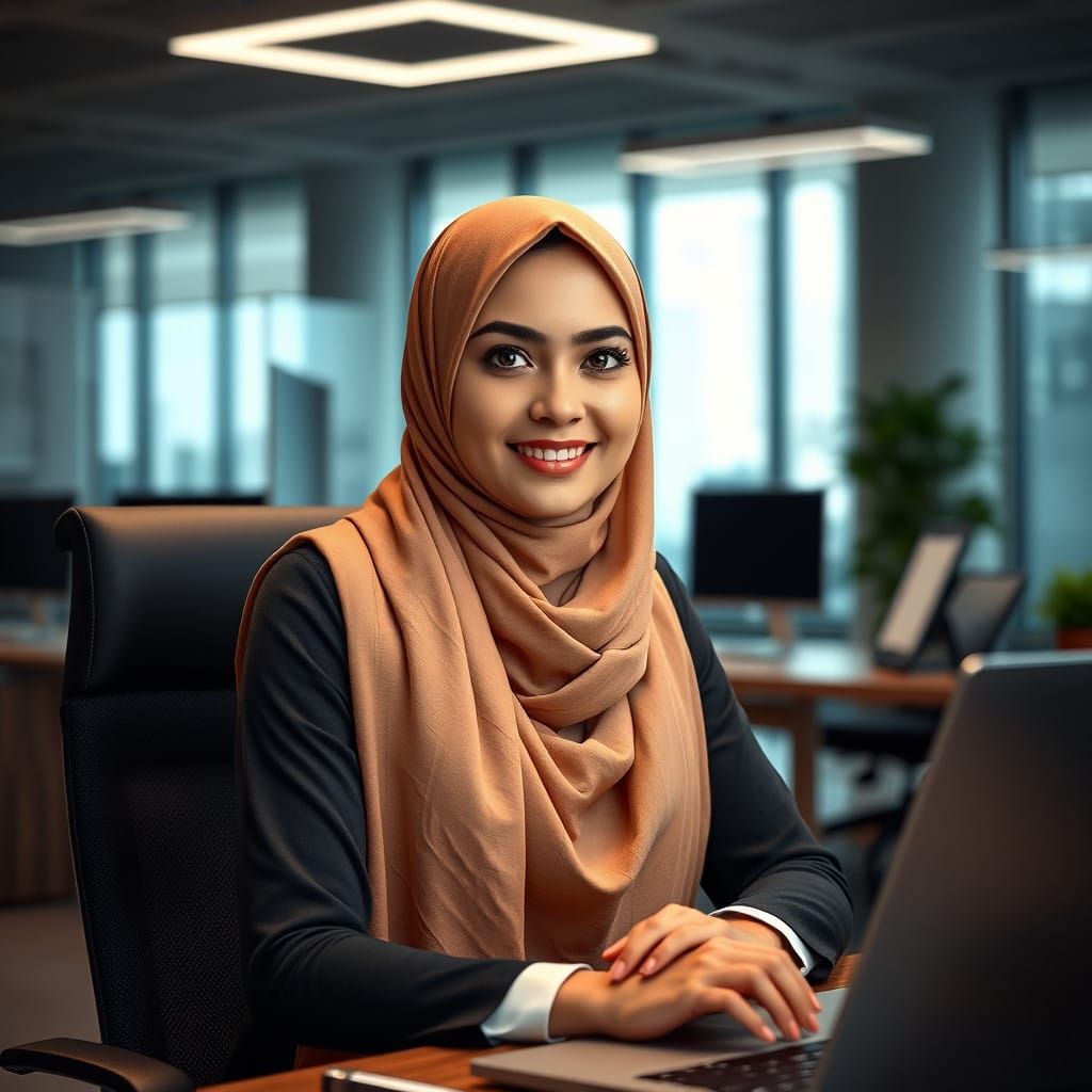 Confident Corporate Professional Woman in Hijab