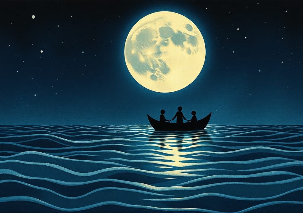 Dreamy Juggernaut Rides Dewdrop in Dark Ocean