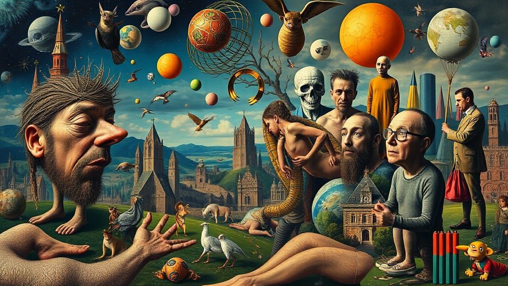 Surrealist Collage of Embarrassing Moments in Vibrant, Other...