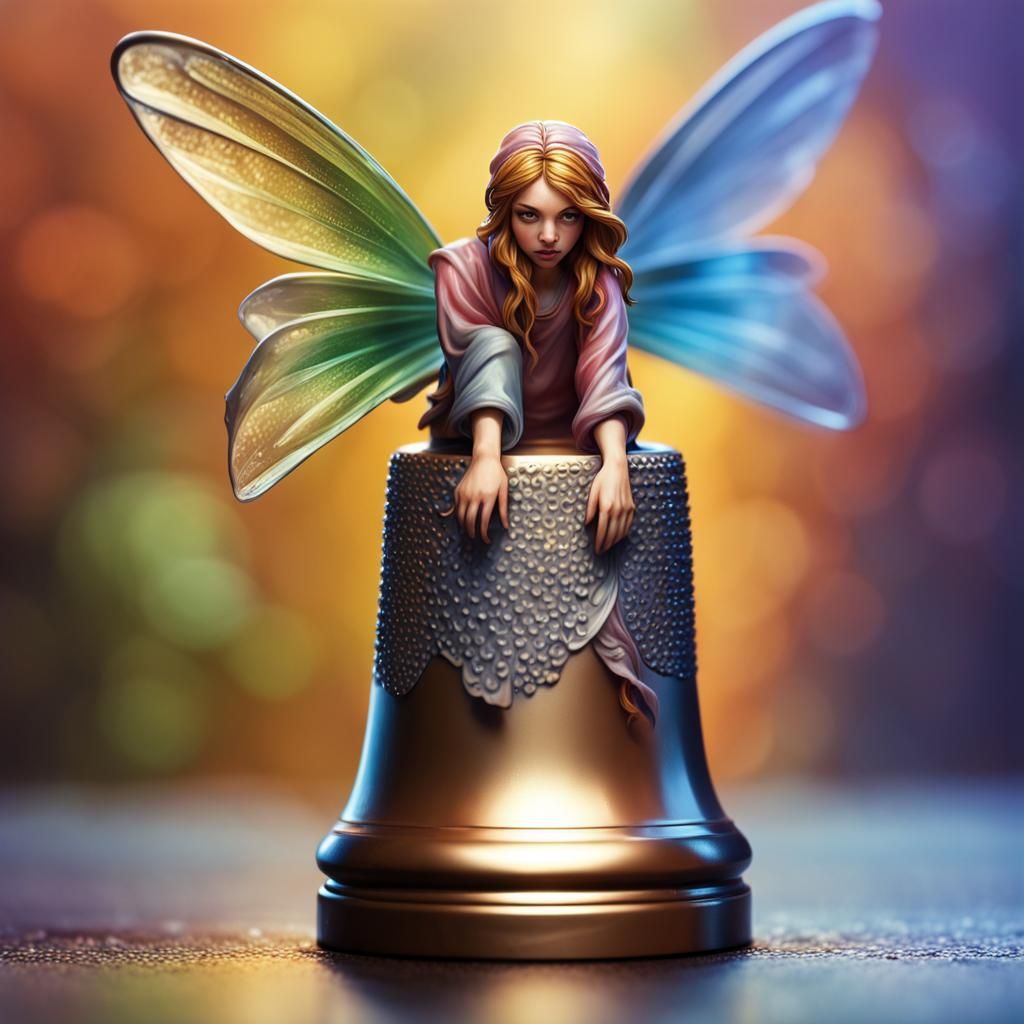 Hyperrealistic Fairy in a Thimble, Splash Art