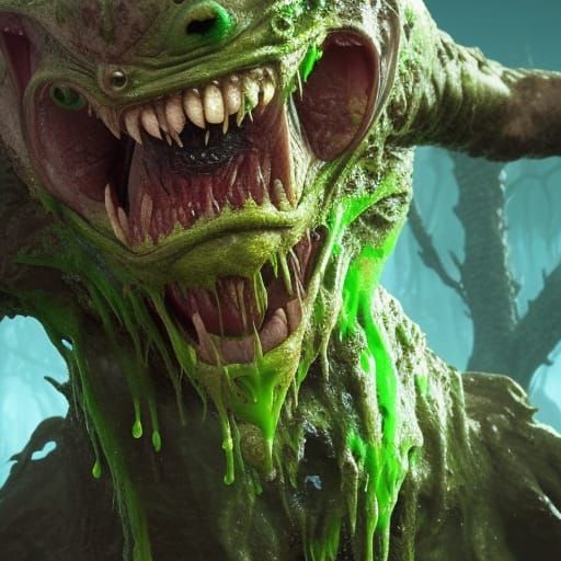 Sinister Slime Creature in Realistic 3D