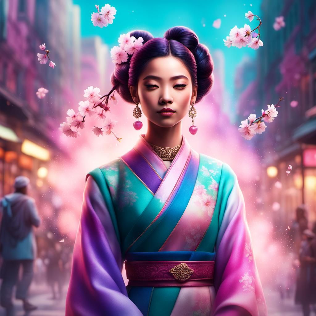 Fragrant Mist Portrait in Hyper-Realistic Style