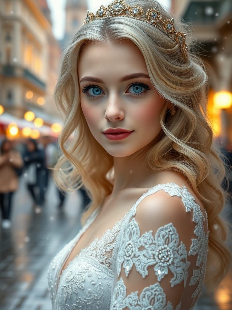 Swedish Princess in Snowy Moscow Square, Art Nouveau