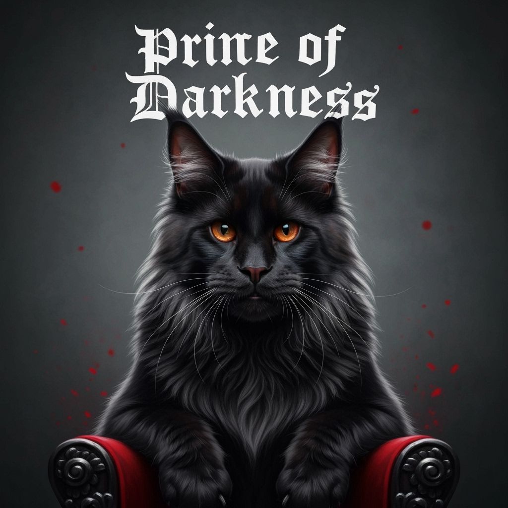 Ozzy Osbourne as a Black Maine Coon Cat