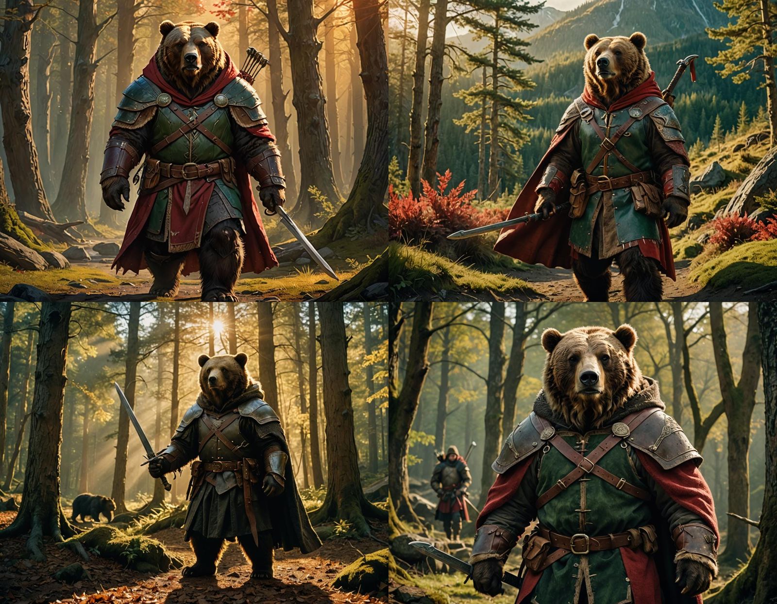 Armored Bear Ranger in Golden Hour Light