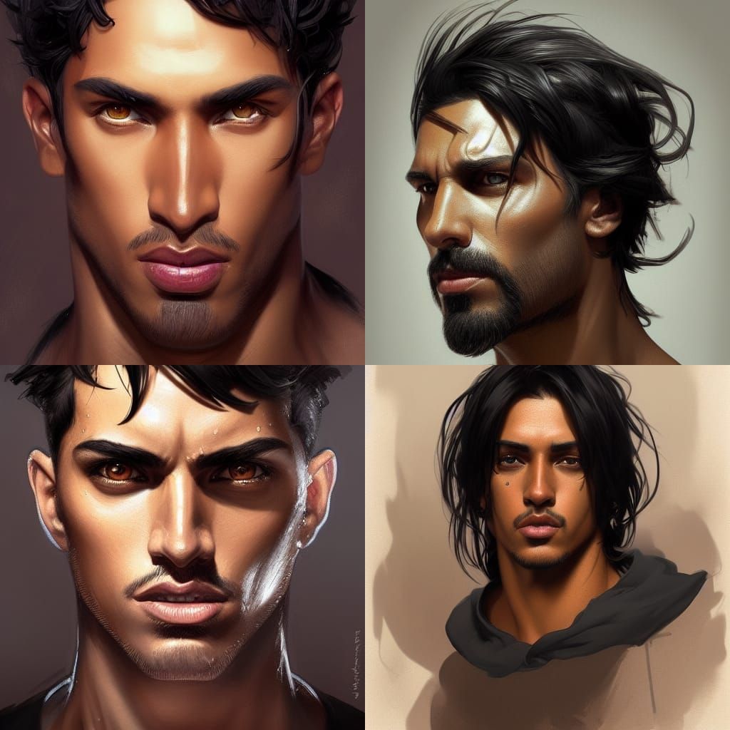 Hyperrealistic Portrait of a Handsome Dark-Haired Man