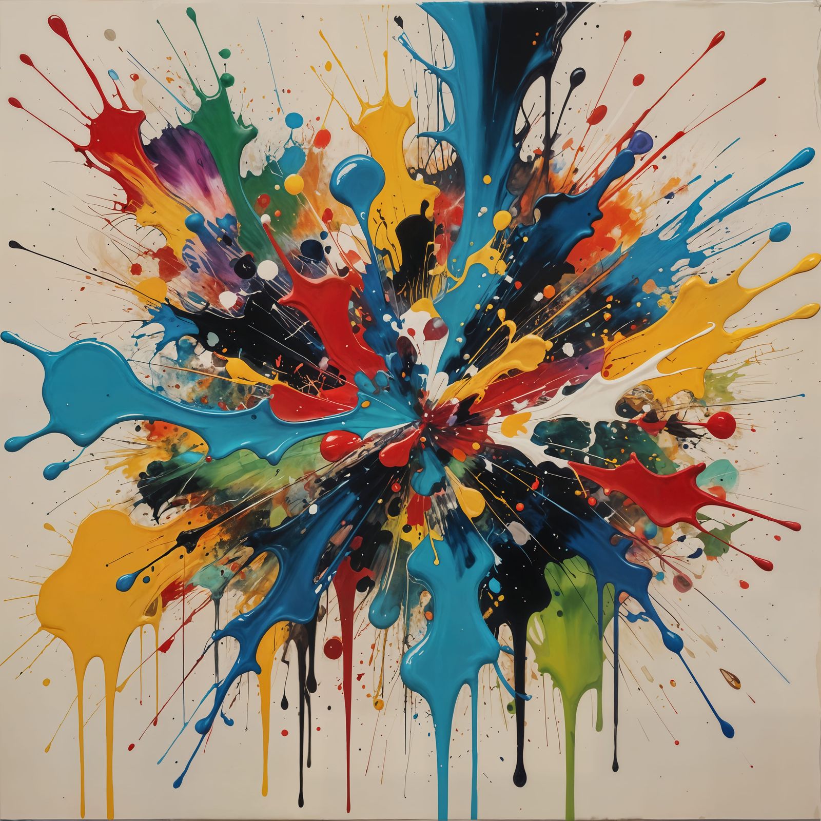 Bold Abstract Art with Expressive Paint Drips and Swirls in ...