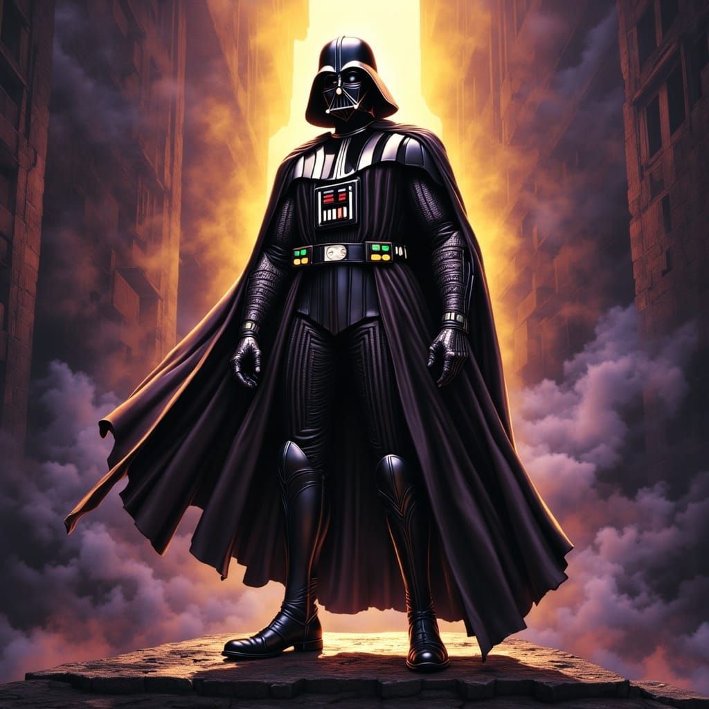 Darth Vader Wanted Poster in Dark Fantasy Style