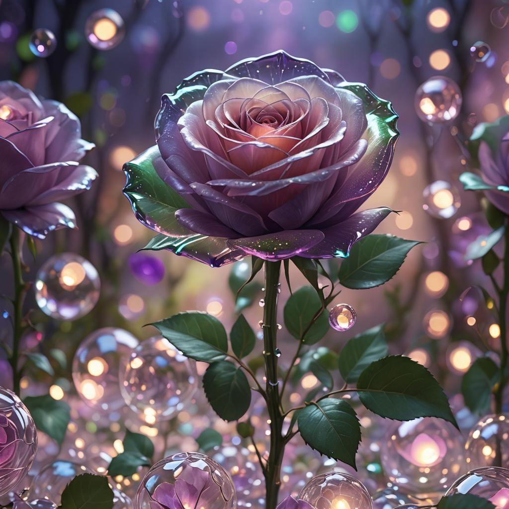 Ethereal Glass Rose in Dreamy Light