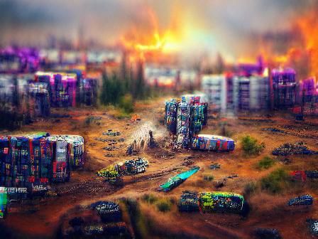 Apocalyptic Digital Illustration with Volumetric Lighting