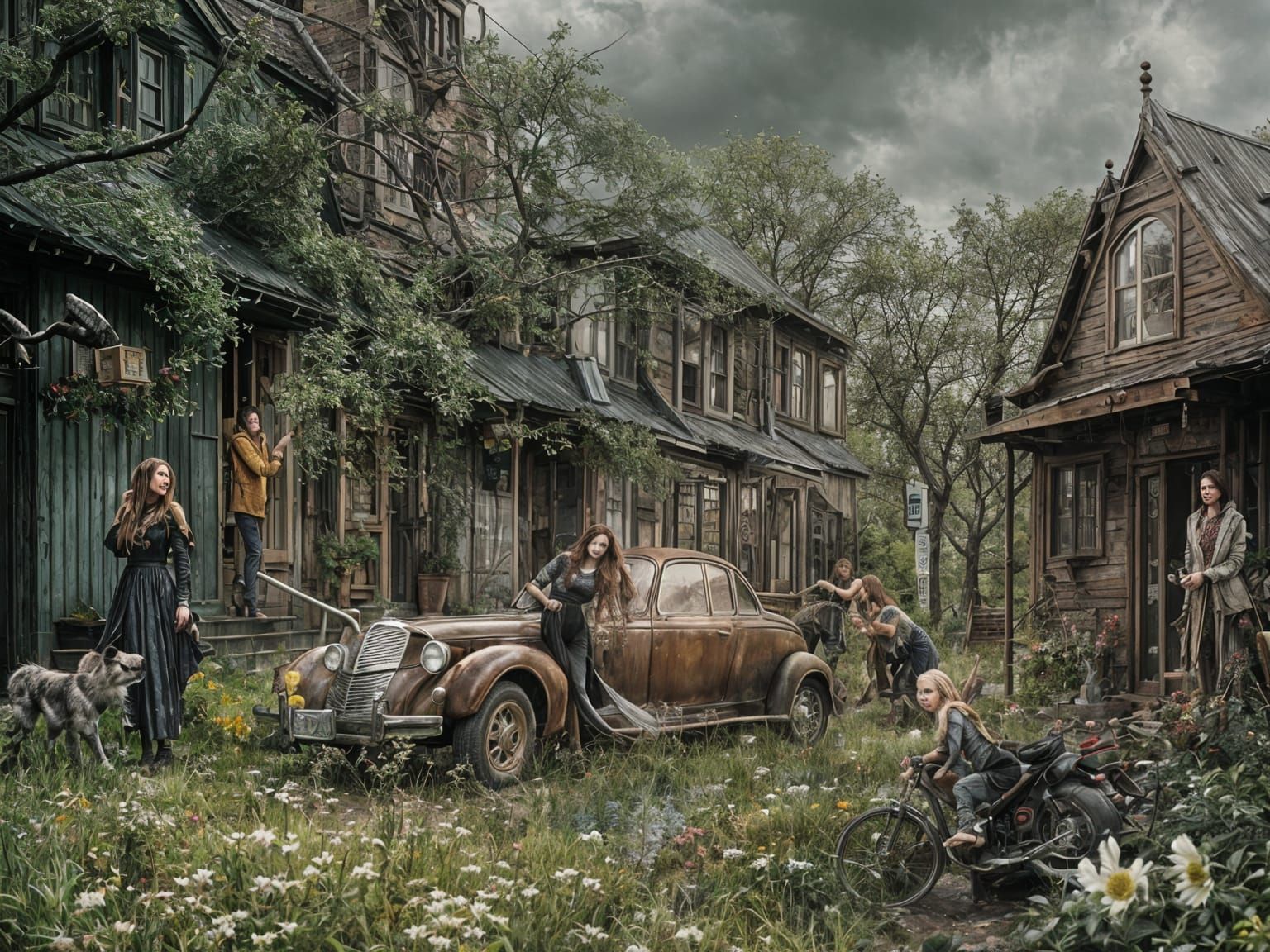 Futuristic Cityscape with Bizarre Creatures in 8K