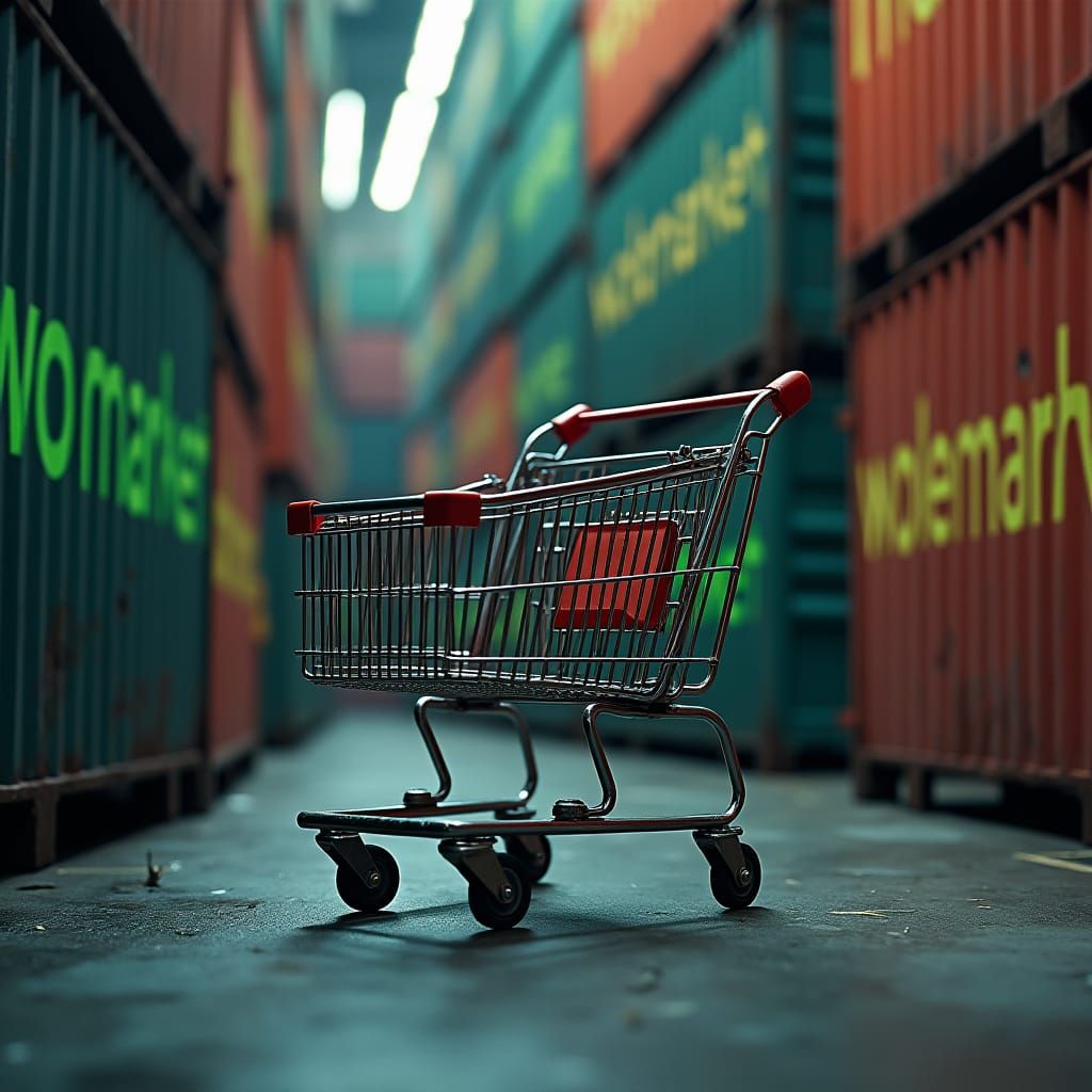 Cinematic Still Life: Shopping Cart in Industrial Alleyway