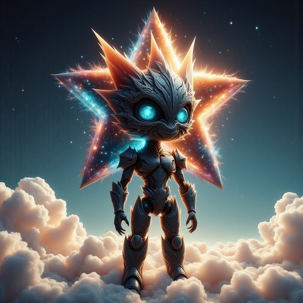 Cute Star Robot in Toylike Style