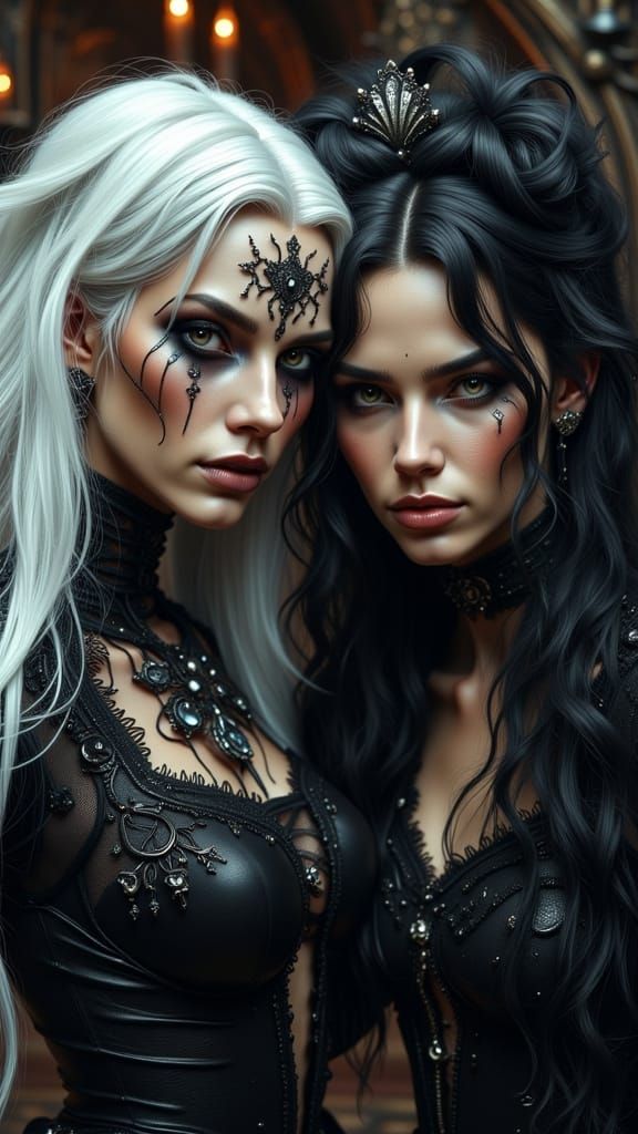 Dark Fantasy Vampirella and Alucard Portrait