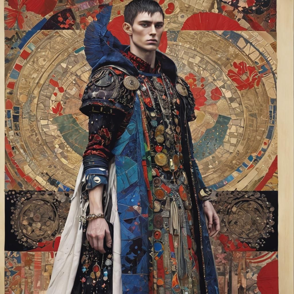 Warrior in Elaborate Attire, Golden Age Illustration