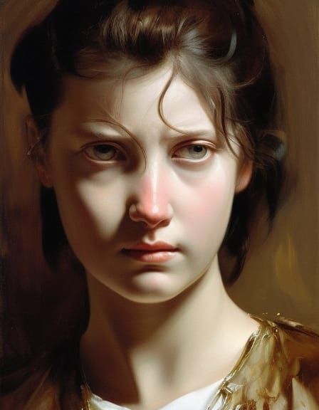 Distressed Girl in Jenny Saville Style