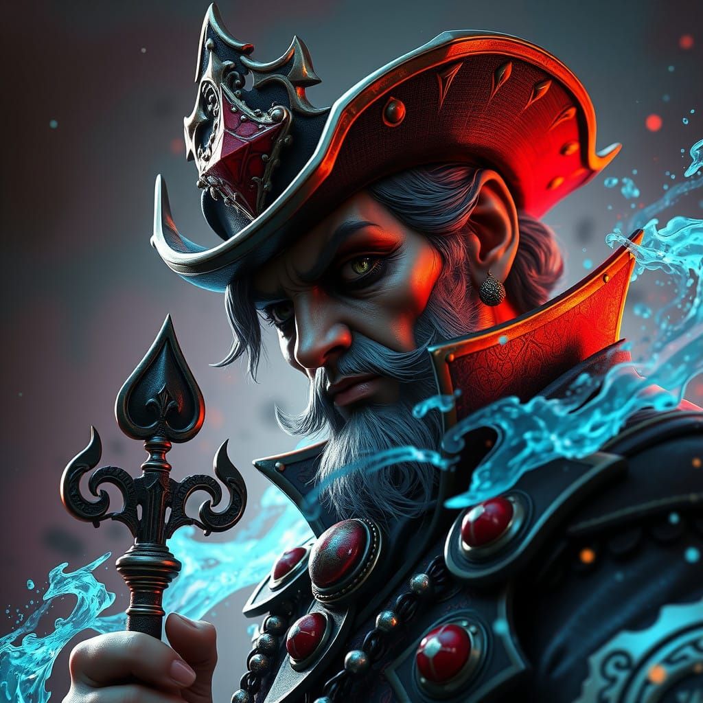 Fantastical Card Figure in Deep Color