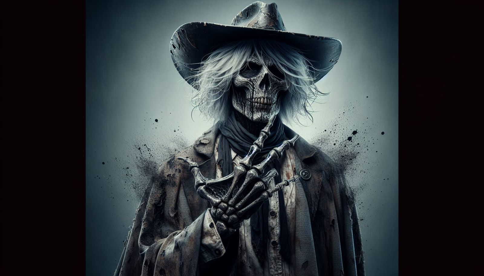 Undead Cowboy with Charcoal Skull and Duster