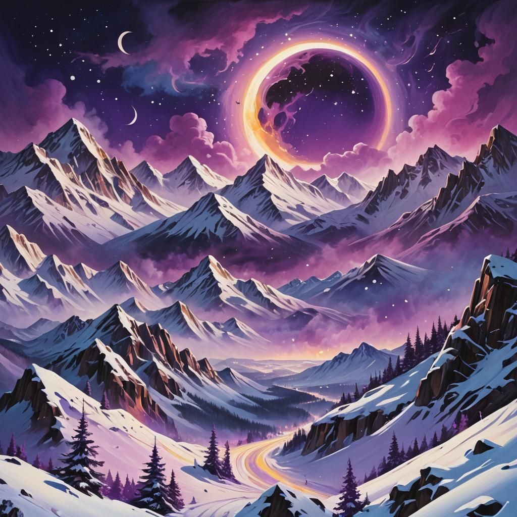 Glowing Purple Smoke Music Visualization as Graffiti Art