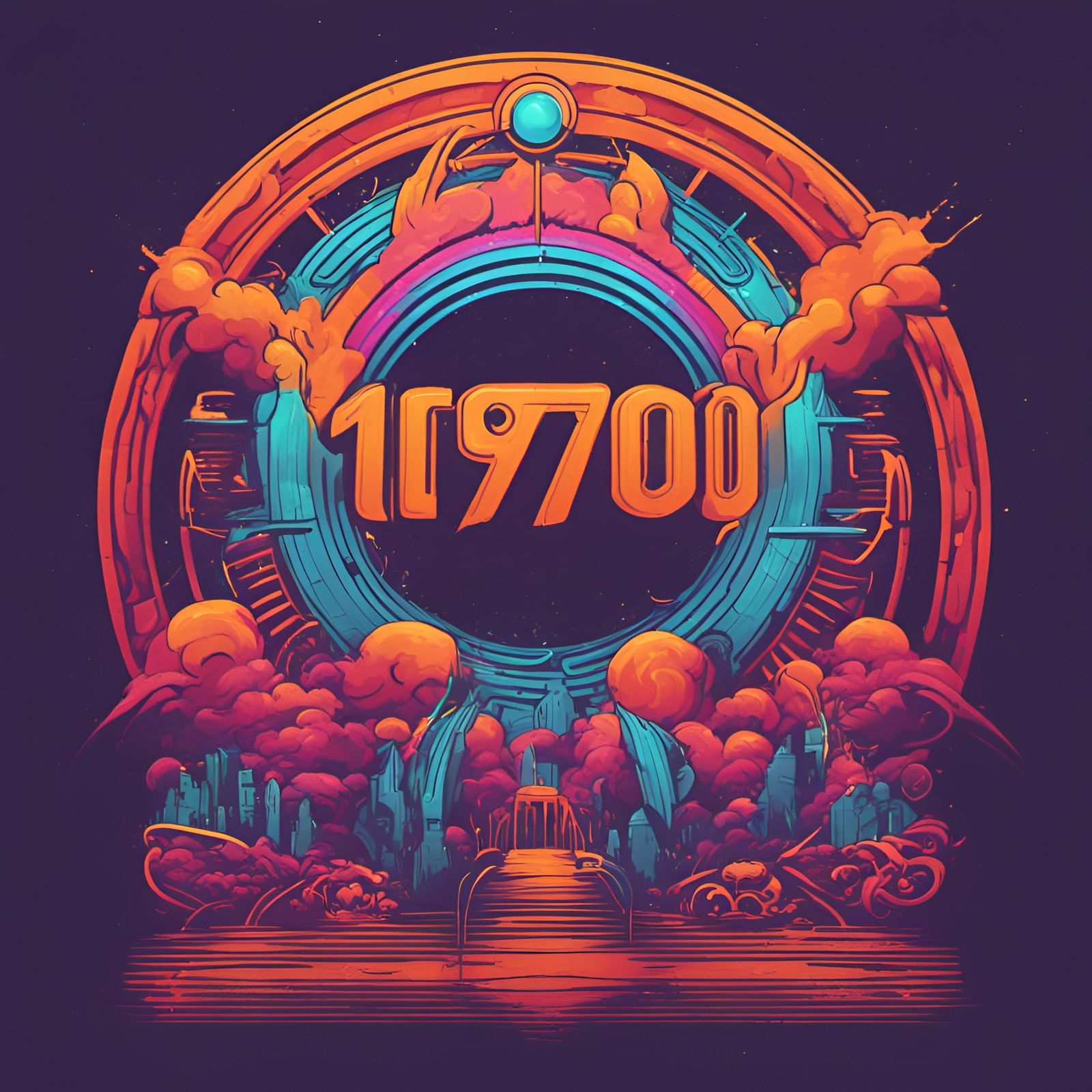 Retro RTG T-Shirt Logo in 1970s Style