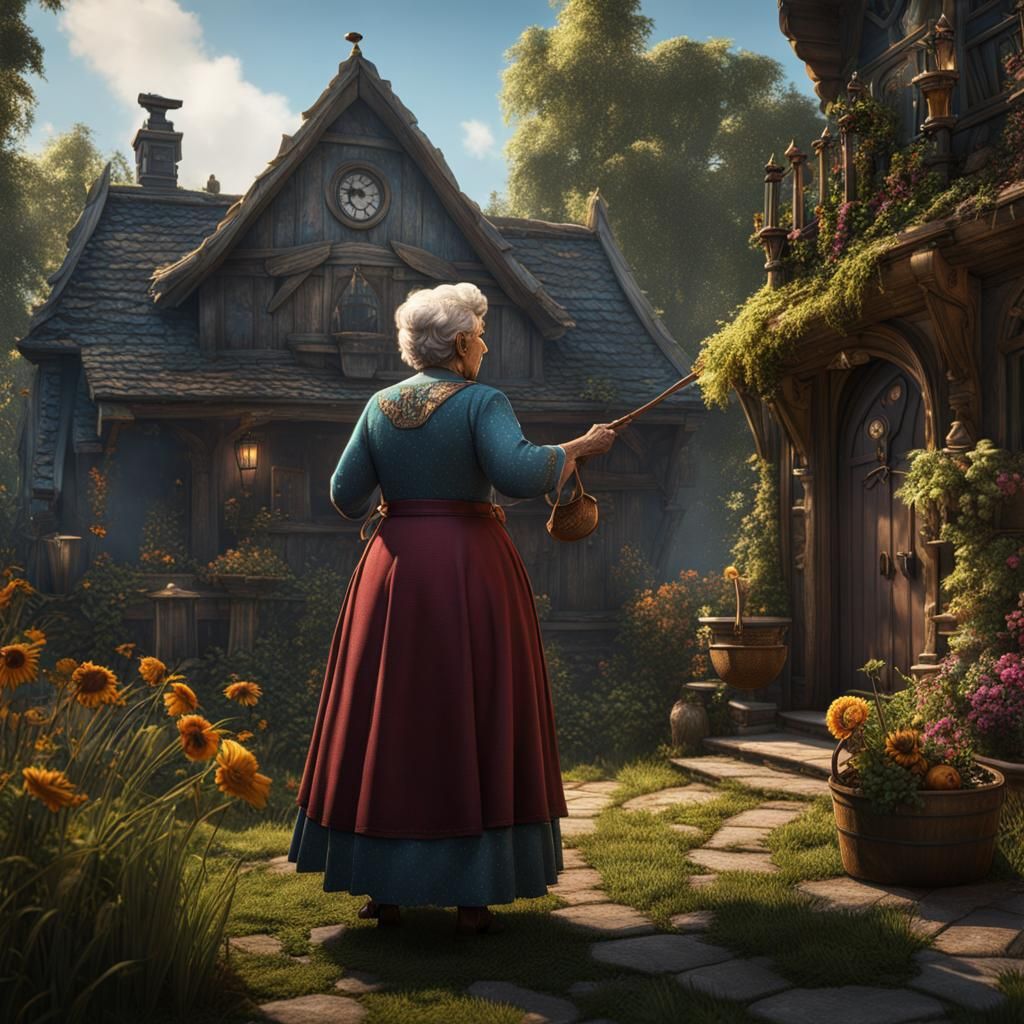 Granny Yelling: Detailed Matte Painting in Unreal Engine
