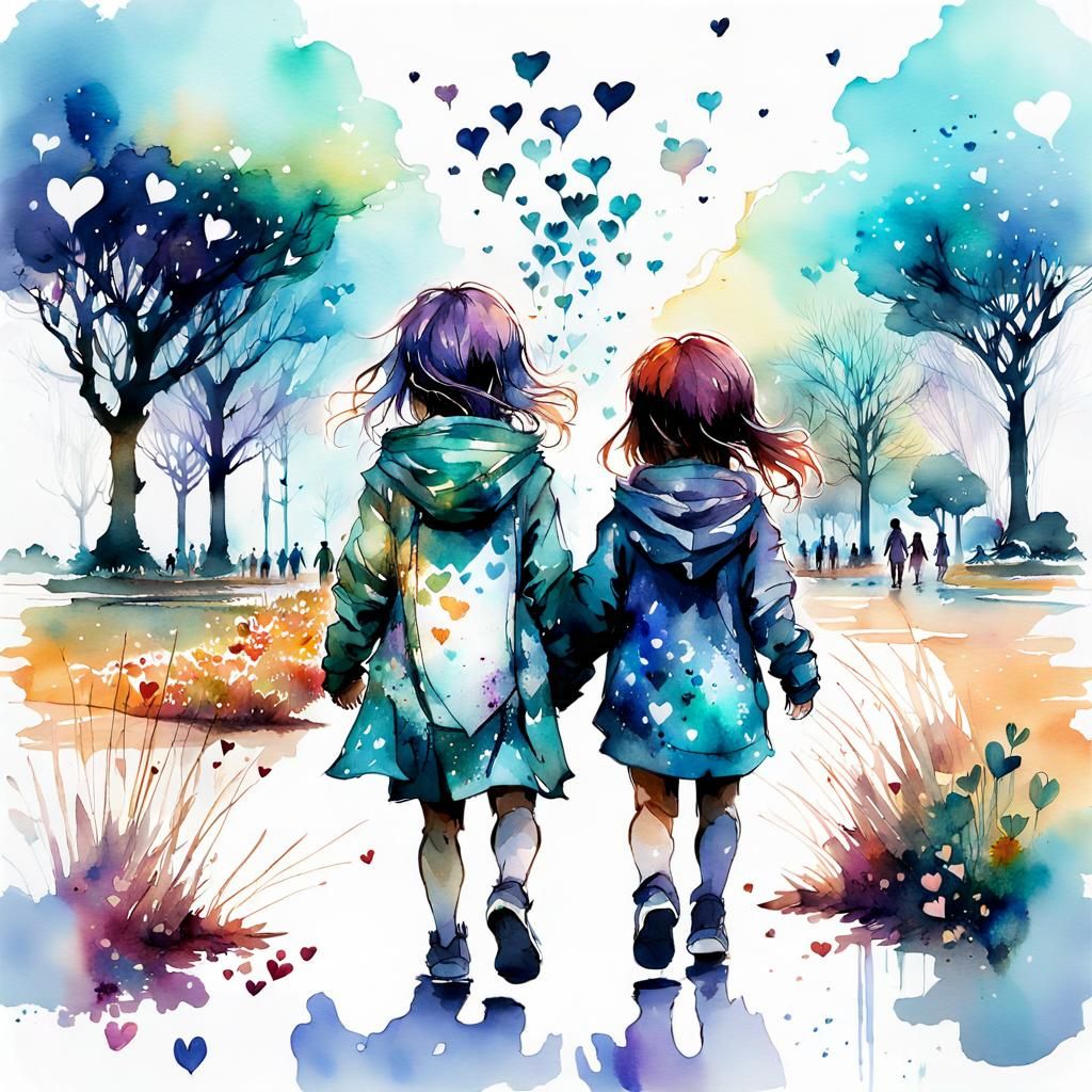 Chibi Babies Walk in Galaxy Heart Park