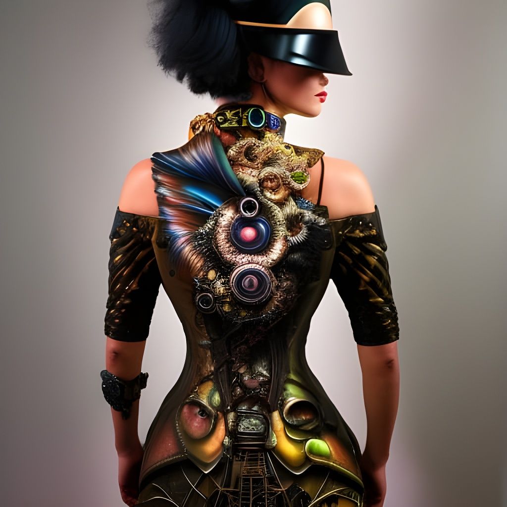 Surreal Steampunk Woman in Vivid 3D
