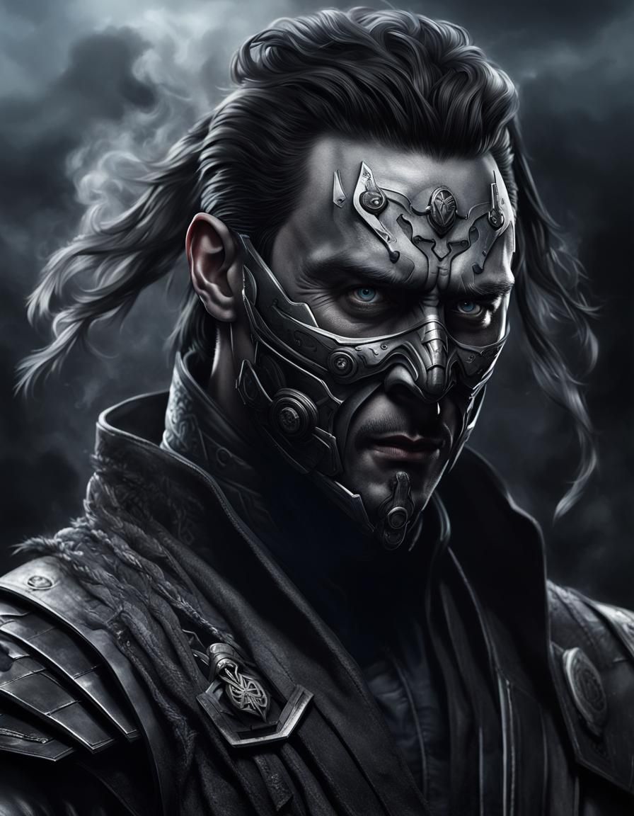 Hyperrealistic Cyborg Ninja in Lin-Kuei HQ